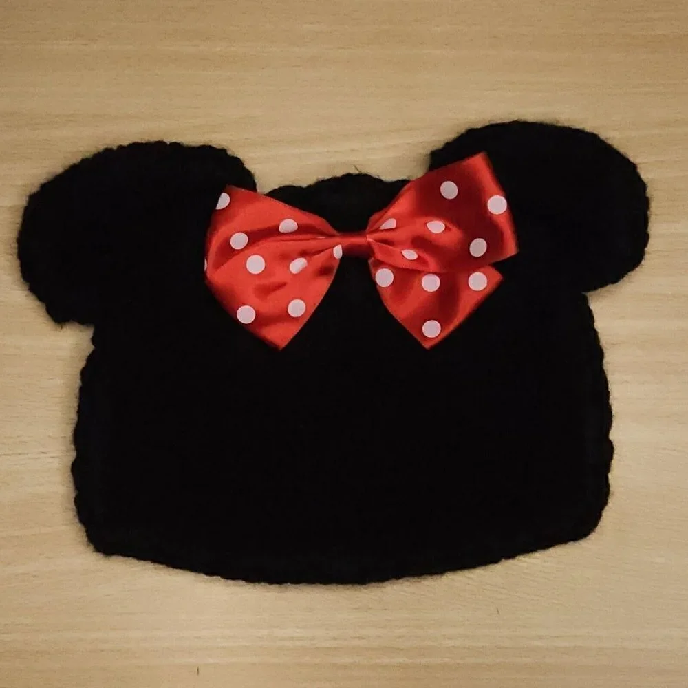 Handmade Knitted Minnie Mouse Baby Hat